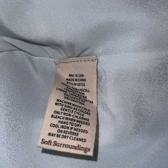 Soft Surroundings Chambray Denim Lior Trench Coat Blue sz small - Picture 8 of 8